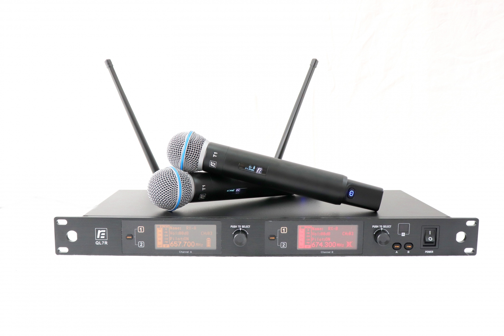 RFIntell QL7R/T1-B 720,500-754,000 МГц 2-канальная радиосистема с 2-мя ручными микрофонами в Башкортостане